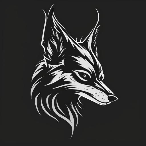 coyote face logo black and white minimalist e sports