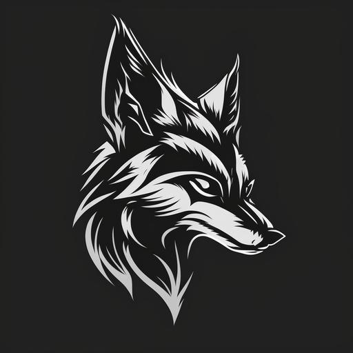 coyote face logo black and white minimalist e sports
