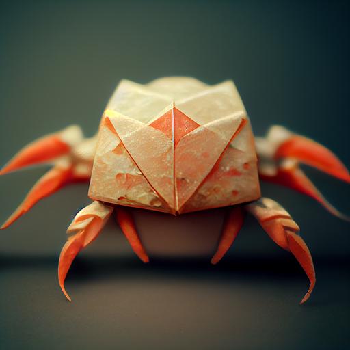 crab, origami, photorealistic, octane render  --upbeta