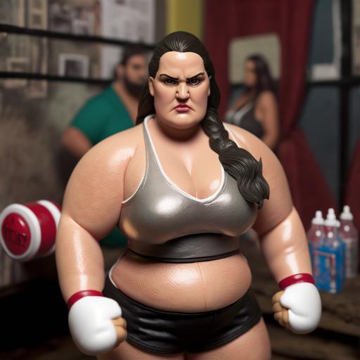 crack addicted Luisa Madrigal heavyweight fighting action doll, realistic face, product photo