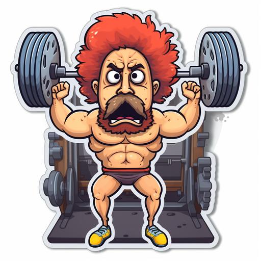 crazy gym workout sticker