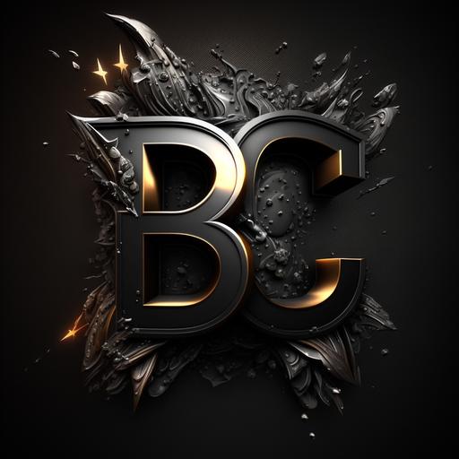 create BC logo with hyper realistic 3d black background