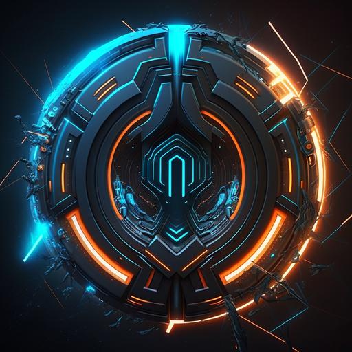 create TRON logo that destroying blackhole , 8k