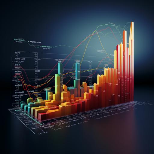 create a 3D financial chart using current equity market data to show an upward forecast for 2024