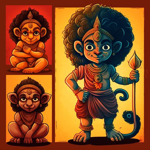 create a illustration of kids front page cartoon with lion face and human body Nara simha hindu god avatar of lord Vishnu incarnation in which he appears in a half-man half-lion form with kids face and kindness