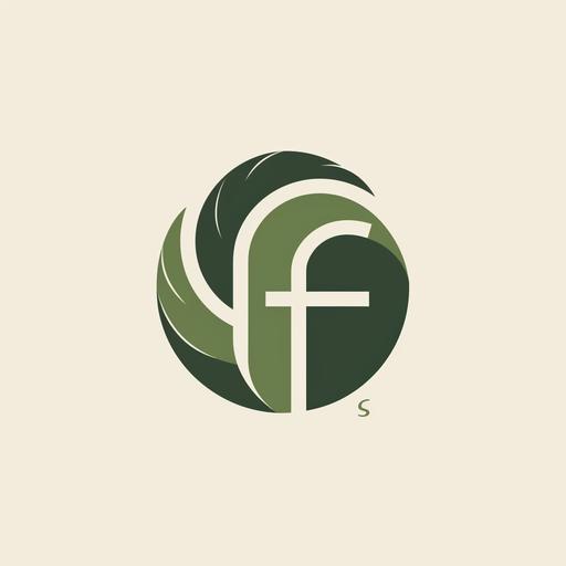 create a logo for a mid-30-year-old designer who focuses on minimalist designs and whose focus is on corporate design and startups, and whose colors are green and beige. Initial letters are sf. vector grafic --v 6.0