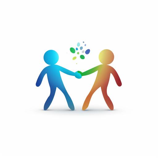 create a logo which shows two cartoon stickpeople shaking hands in different colours. with small cartoon earth between them. Simple design. white background. Titled 'life studies'.No text. 8K