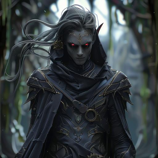 create a staggeringly beautiful male half elf half orc::1 , joker glasgow smile red lips, paladin warlock multiclass, warm smiles, wearing splint armor with a gothic background in the style of alphonse mucha::1 --sref  --stylize 750