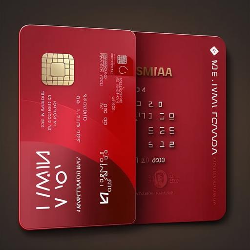 create bank card without numbers, logo name on the card :passport, red card, nfc logo on the card