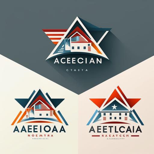 create modern AMERICA logo including 3 roofs vector