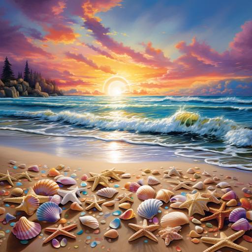 create opal beach, opal beach sun begins its descent, casting warm golden glow across horizon, a mesmerizing sight the opal beach. the very atmosphere is alive with magic. The sand, a tapestry of colors, shimmers like a thousand precious gemstones strewn across shore. Opalescent hues dance &twinkle, reflecting the fading light. painted by the gods, the most vibrant and ethereal palette. waves crash against shore, wave is a masterpiece of iridescence, water is a kaleidoscope of blues, greens, indigo, made up of a thousand tiny crystals. In the distance, a portal stands tall, its fractal scale resolution drawing you closer. It shimmers with an otherworldly light. shot on Alexa mini Lf with arri signature