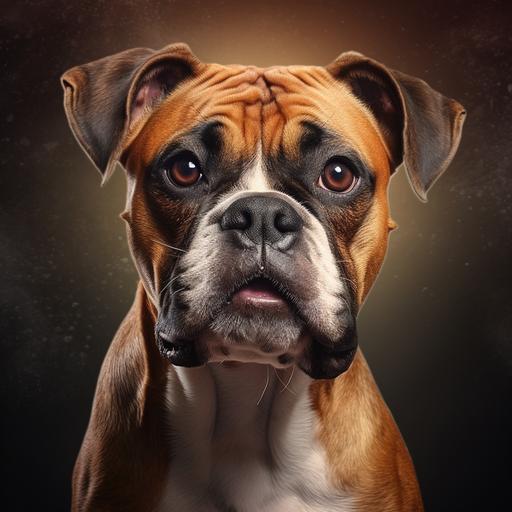 create realistic funny artwork for boxer dog lovers