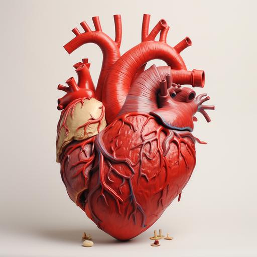 creates an educational (for children) picture of the realistic human heart , 3rd