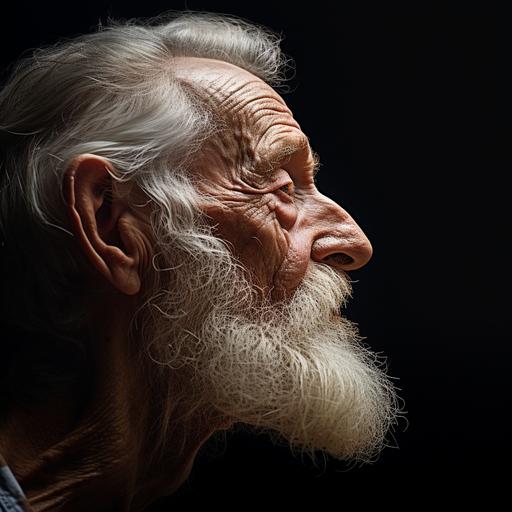 a old mans lips from the side