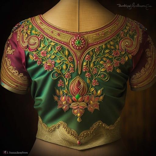 creative indian maggam work blouse design ,realestic