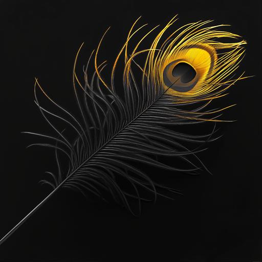 creative photo of yellow feather in black and white photo, colors pop in black and white photo, --niji 6