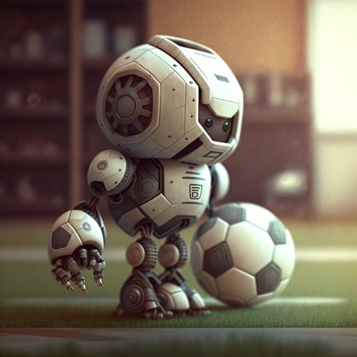 crie um mini robo com bola de futebol