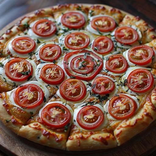 crop circles pizza with tomato slices --s 250 --v 6.0