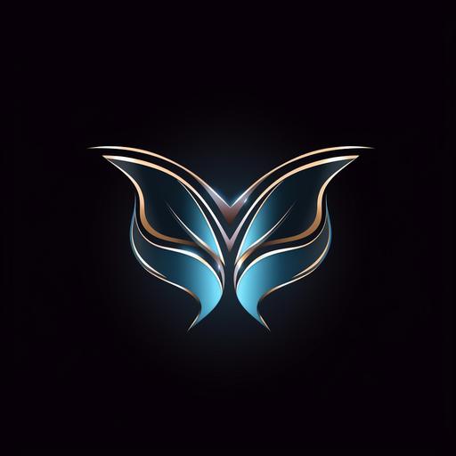 light blue background, slick butterfly logo for a latent spaceship Douglas Adams style.