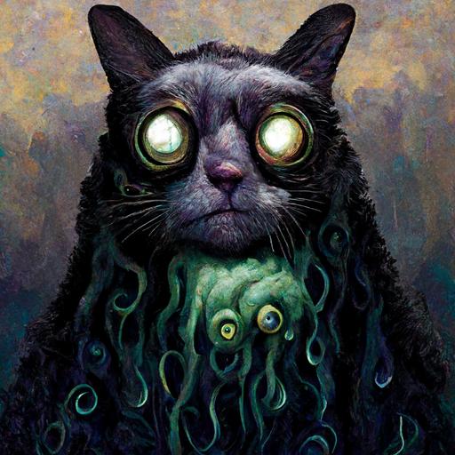 meme crying cat Lovecraft