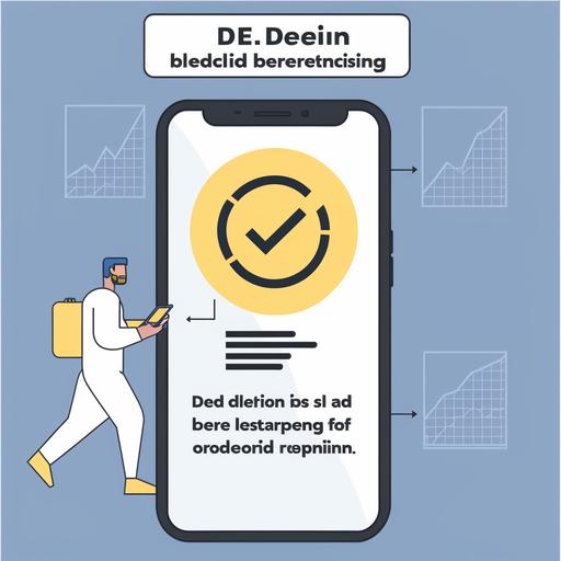 crypto style graphics of person holding a smartphone with a DeFi platform open on the screen, showcasing the ease and accessibility of lending and borrowing on a decentralized platform. The image could also include elements such as a graph showing an upward trend, symbolizing the potential benefits of DeFi lending and borrowing, as well as a caution sign or a 