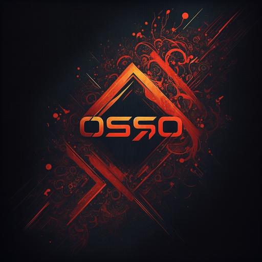 csgo, logo, text q0ze, dark background, red orange colors, minimalism, abstraction, lines