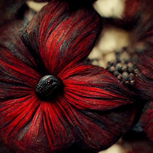 cuban texture flower, red, black, dark, evil —tile