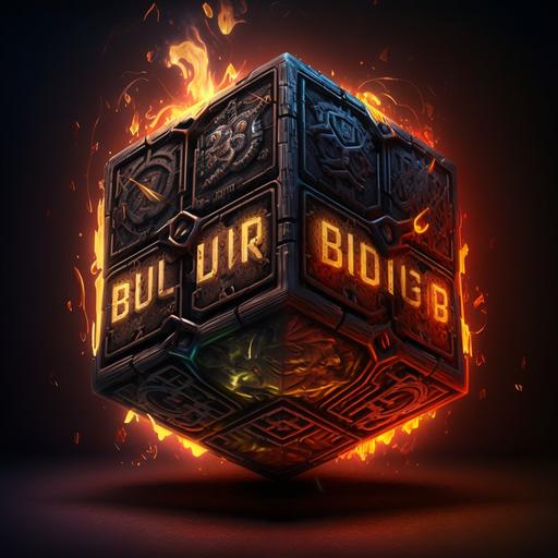 rubik's cube, logos of steam,xbox,activision,epic games --v 4