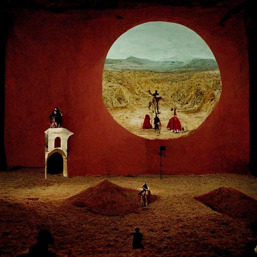 cumbia vibora desierto, grainy Jodorowsky film scenography