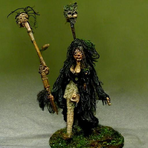cursed swamp witch, wooden walking staff adorned with animal skulls, matted fur and feathers, old swamp witch, swamp hag, haunt female figure, dirty toes and ripped up dark robes, soggy, damp, moss, lichen, dark phantom of the swamp, full body, female character, emaciated female form, long lingers, cataracts eyes, long white hair down to the knees, 8k, high resolution, photorealistic, hyperrealism, dark art, occultism, swamp landscape, bog, bogland, old woman walking with glowing lantern, night time, full moon, large moon in sky, sparse clouds