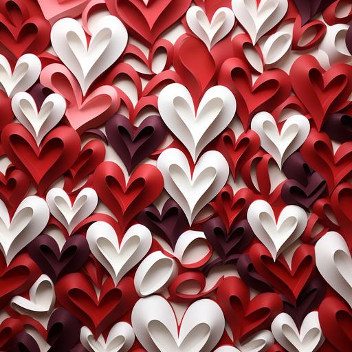 cut out red and white hearts wallpaper