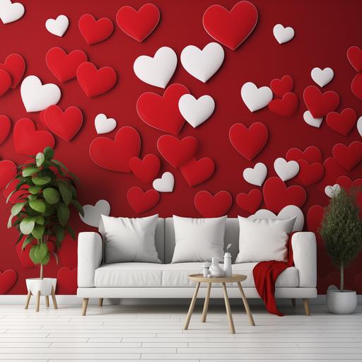cut out red and white hearts wallpaper
