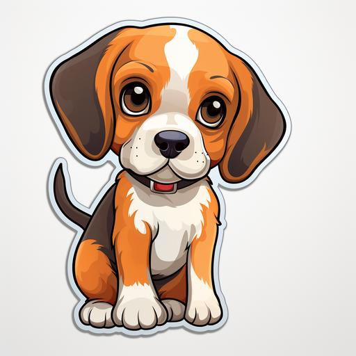 cute Beagle sticker cartoon style