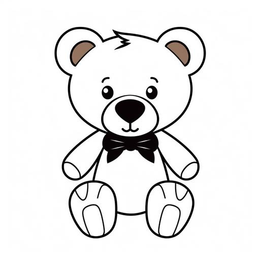 cute and cuddly cartoon teddy bear with black outline --v 5 --s 50