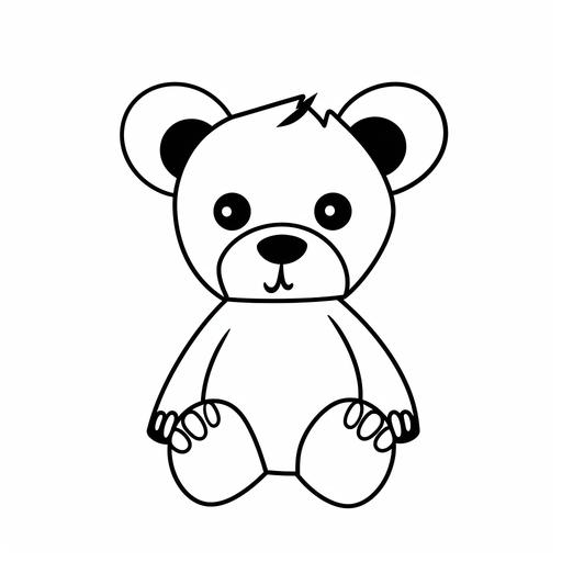 cute and cuddly cartoon teddy bear with black outline --v 5 --s 50