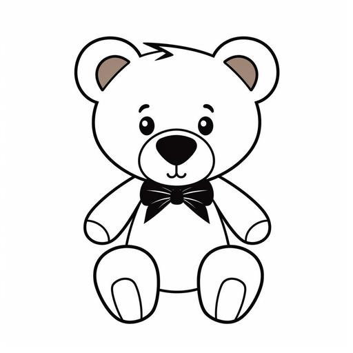 cute and cuddly cartoon teddy bear with black outline --v 5 --s 50