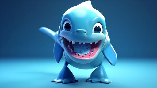 cute animated alien genius shark eating --v 5.2 --ar 16:9
