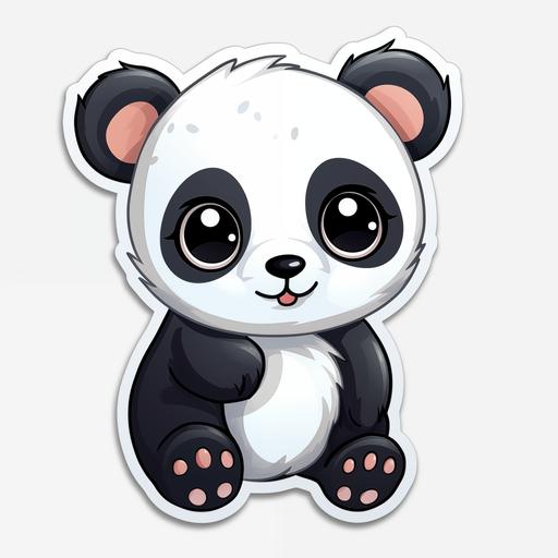 cute baby panda cartoon sticker