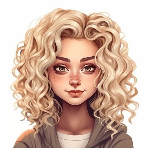 cute blonde hair stylist with curly hair realistic --v 5.0 --s 750