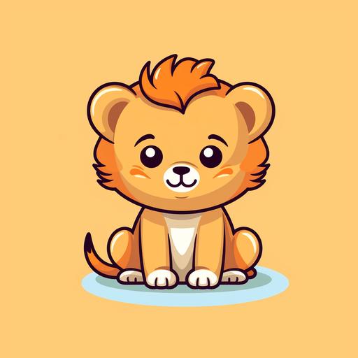 cute cartoon lion, simple drawing