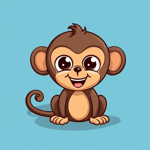 cute cartoon monkey, simple drawing
