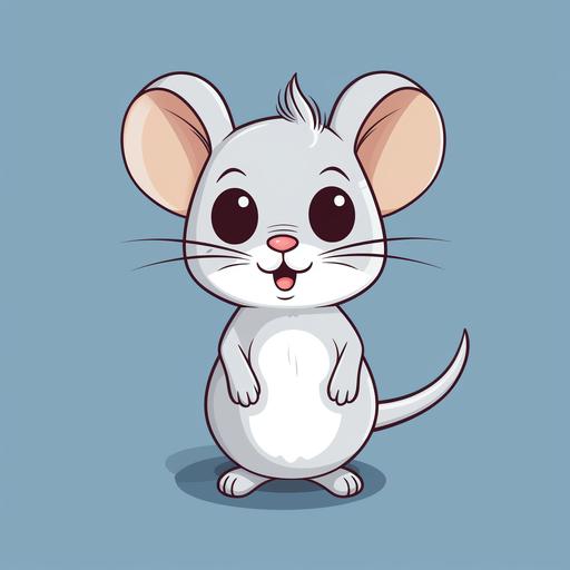 cute cartoon mouse, simple drawing