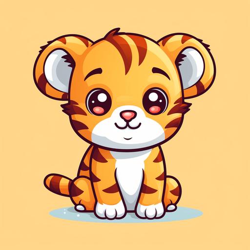 cute cartoon tiger, simple drawing