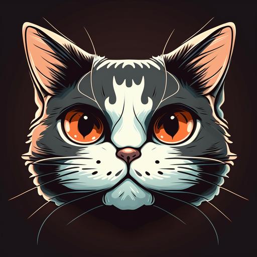 cute cat face cartoon vector 4k