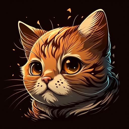cute cat face cartoon vector 4k