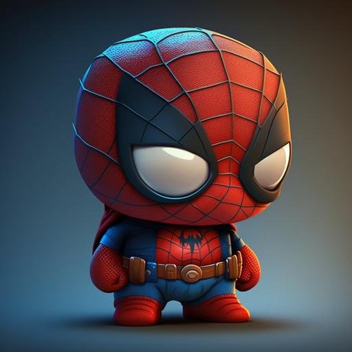 cute chibli style cartoon spider man