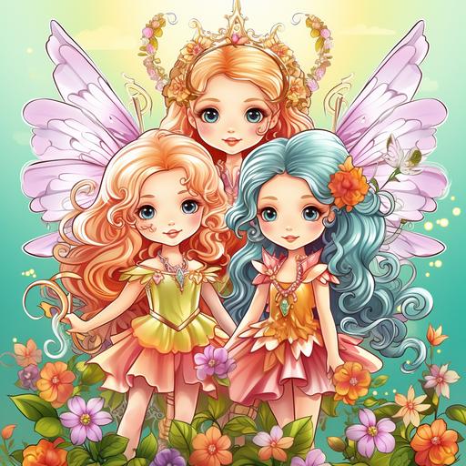cute coloring book cover, fairies, ar--9:11