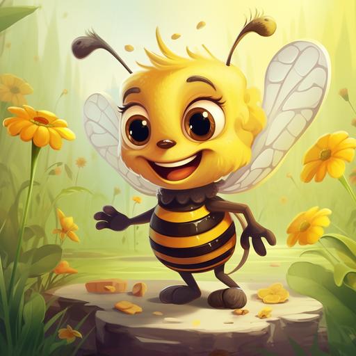 cute country honey bee character cartoon