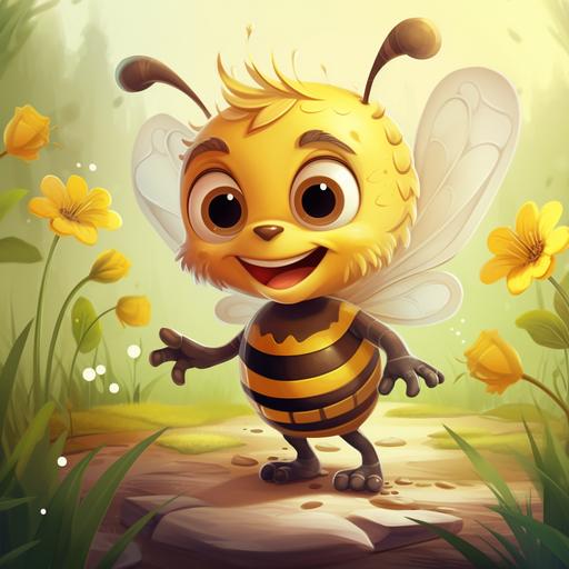 cute country honey bee character cartoon