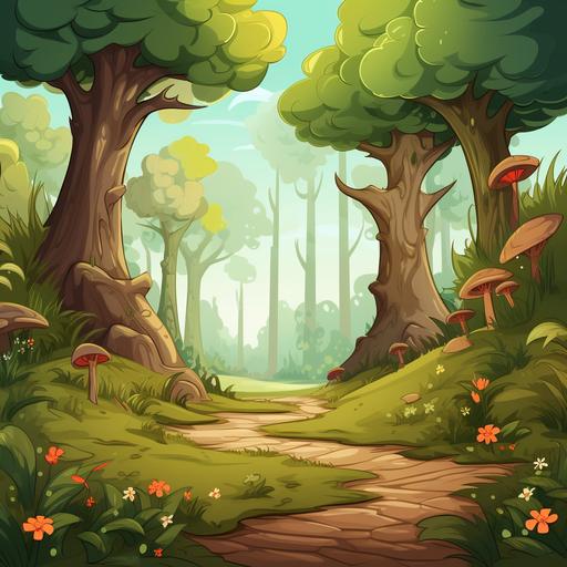 cute forest cartoon style background without animal